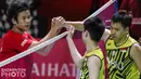 Sempat tertinggal tiga angka setelah jeda, Marcus/Kevin berhasil menyamakan kedudukan menjadi 19-19. Namun, The Minions gagal membalikkan keadaan dan harus kalah dengan skor 19-21 dari wakil Jepang. (Badminton Photo/Raphael Sachetat)