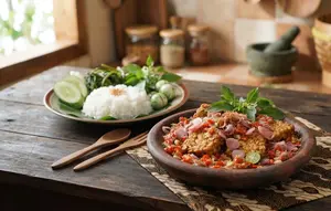 Resep Tempe Penyet Sambal Kecombrang, Menu Rumahan yang Bikin Nambah Nasi