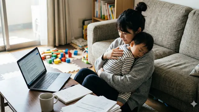 Tips Jadi Ibu Muda Multitasking agar Tidak Mudah Burnout (Foto: Gemini AI)