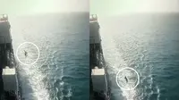 Penumpang kapal lompat ke laut