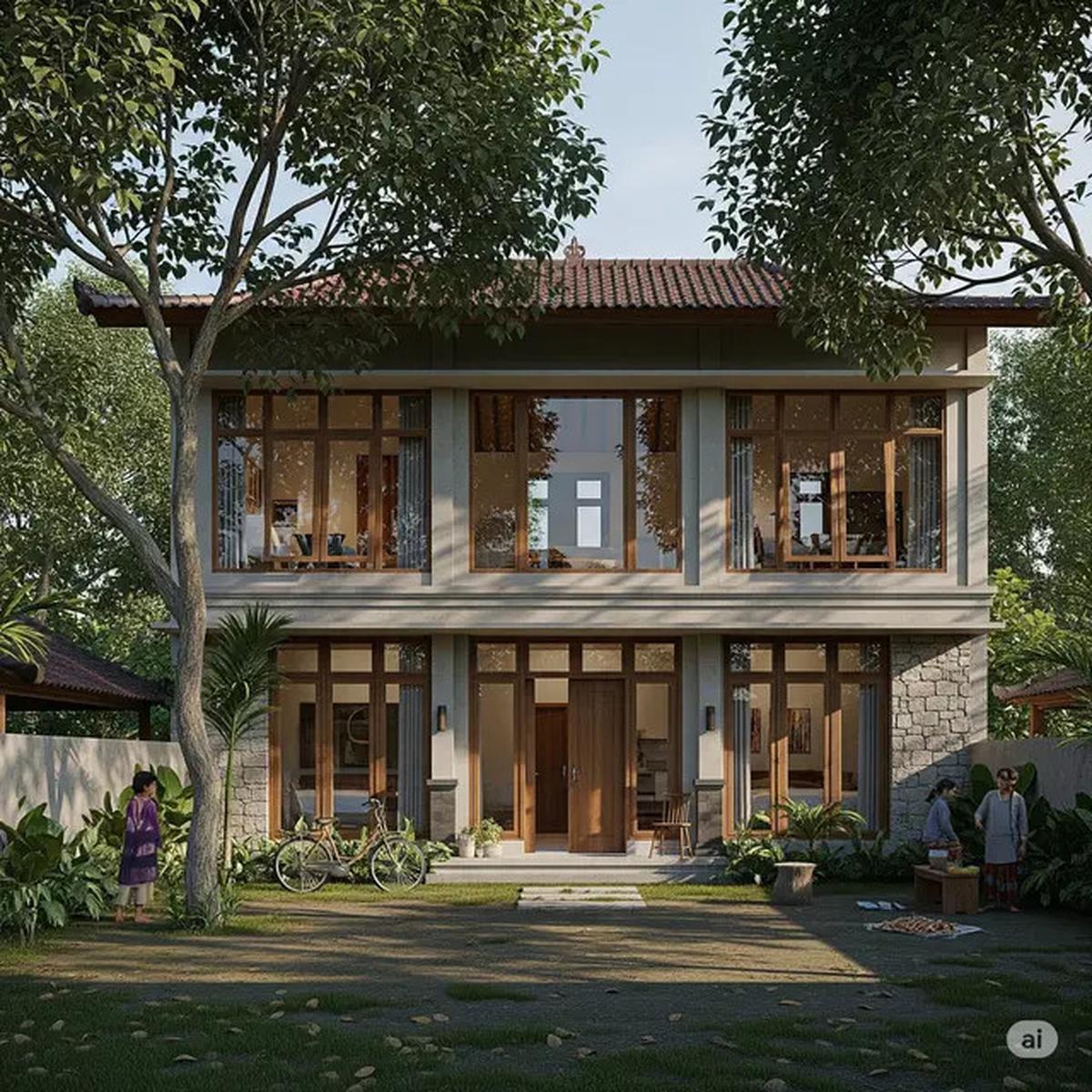 10 Inspirasi Desain Rumah Sederhana 2 Lantai di Desa, Nyaman, Asri, dan Hemat Biaya