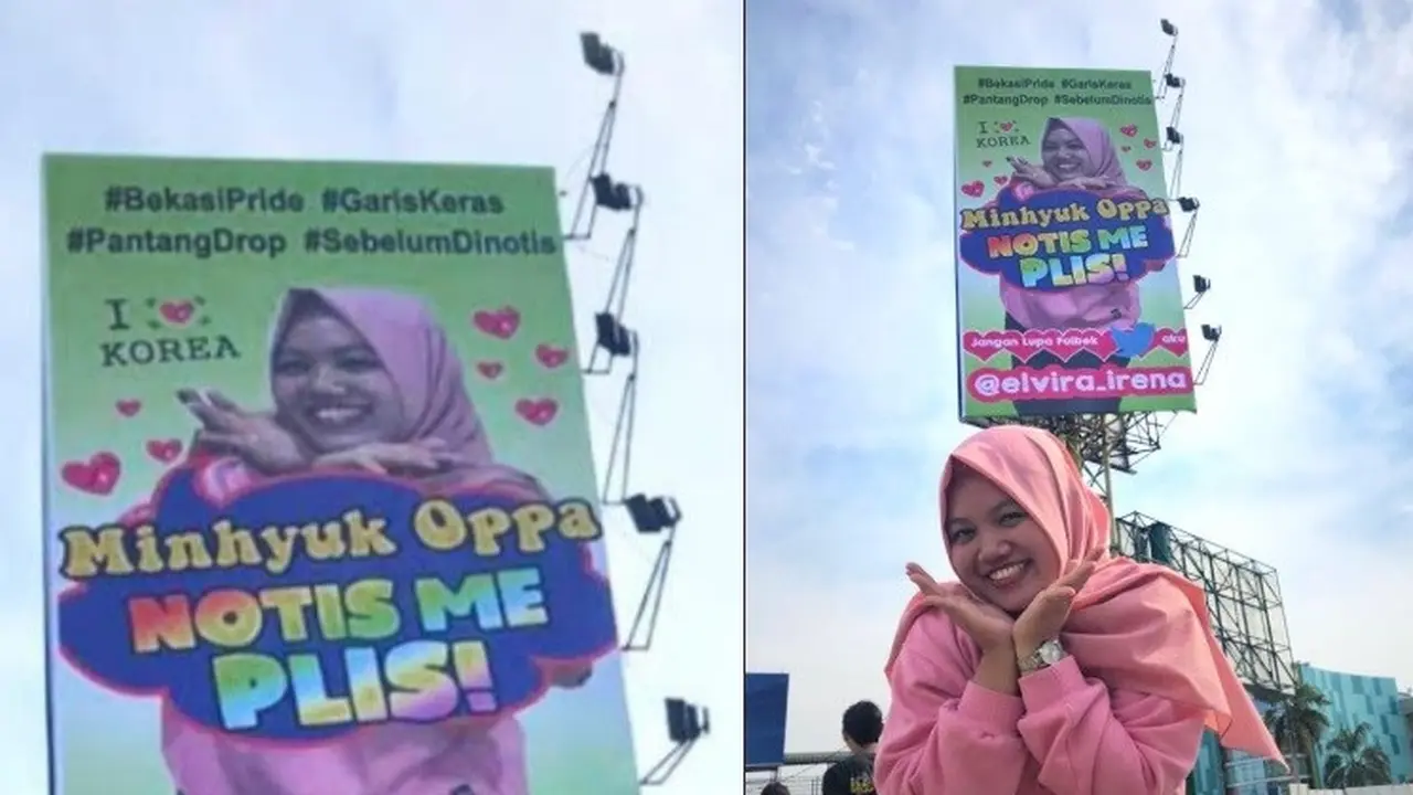 gadis di bekasi pasang billboard demi tarik perhatian artis Korea
