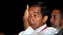 Jokowi terlihat mengusap matanya saat menghadiri Rakornas II Projo di hotel Whiz Kelapa Gading, Jakarta, Sabtu (23/08/2014) (Liputan6.com/Miftahul Hayat)