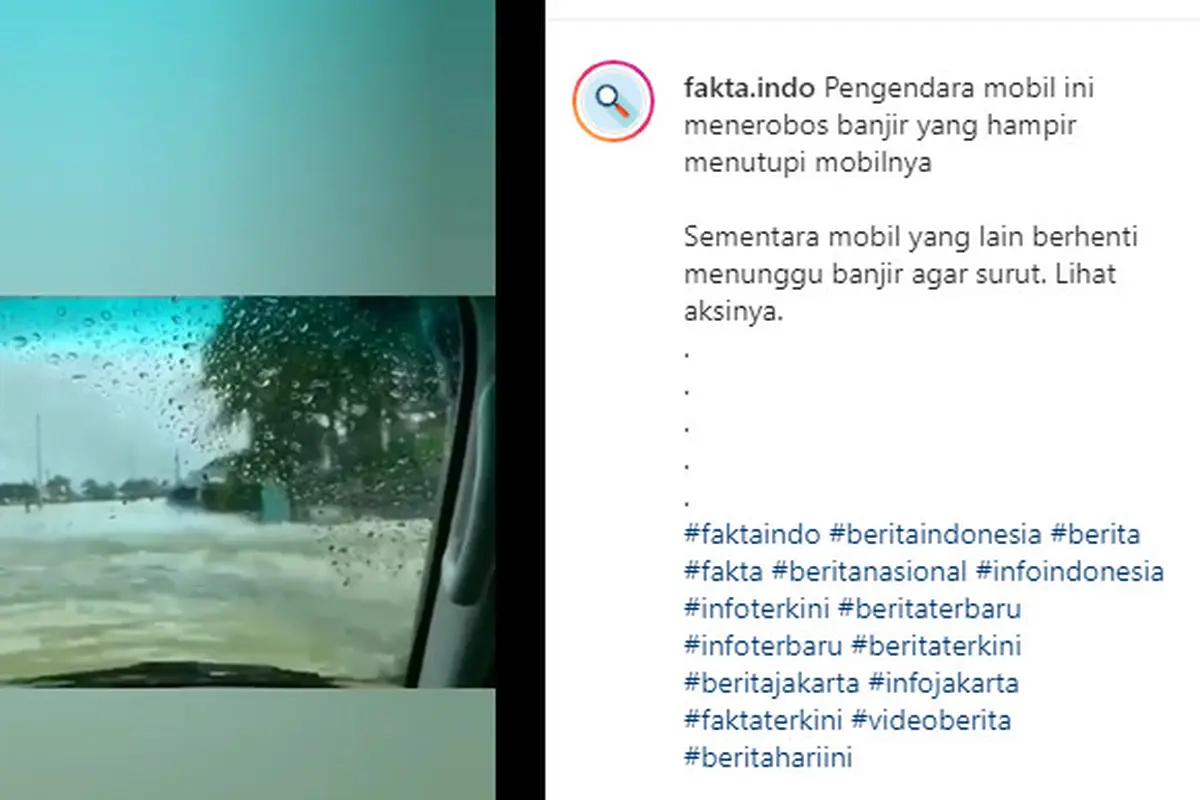 Seperti dilansir akun Instagram @fakta.indo, rekaman video berdurasi dua menit yang diabadikan penumpang depan berhasil memperlihatkan bagaimana mobil harus melewati banjir dengan kedalaman mencapai dada orang dewasa.