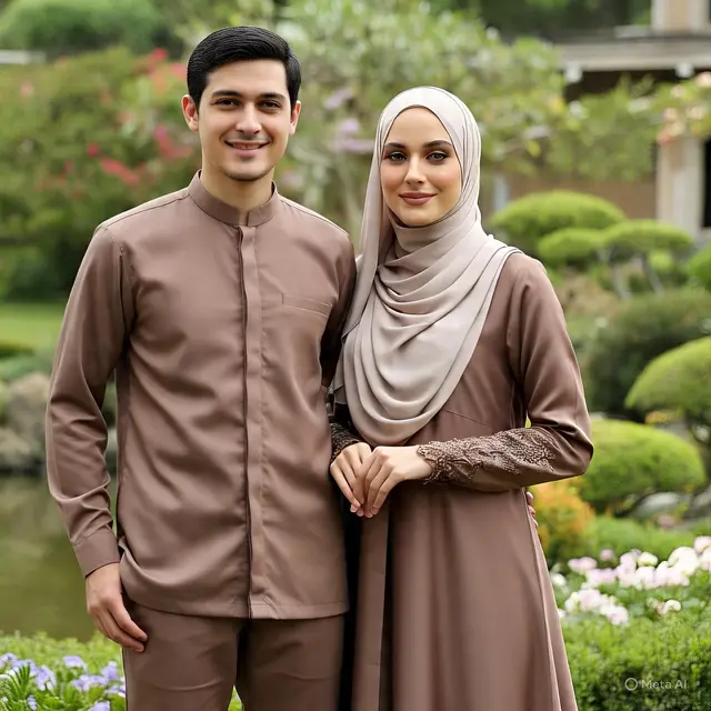 Ilustrasi Baju Couple Suami Istri (Created by AI)