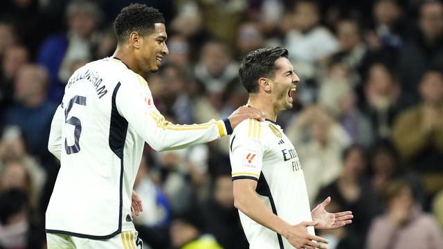Selebrasi pemain Real Madrid saat melawan Granada