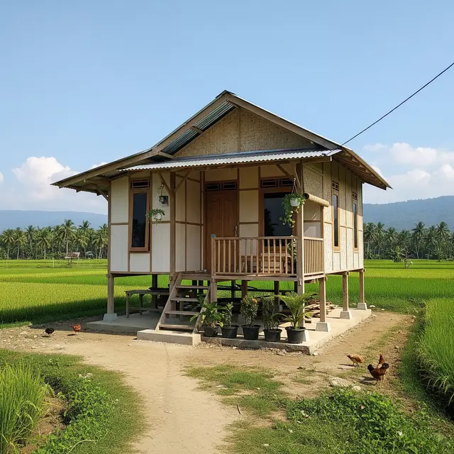 Desain Rumah 1 Lantai Biaya 50 Juta di Desa 2 Kamar