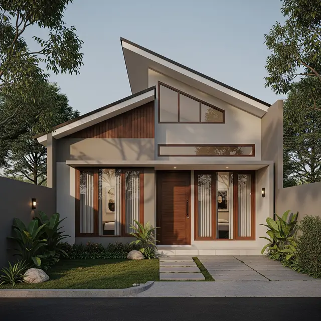 9 Model Rumah Minimalis 1 Lantai dengan Atap Tinggi dan Jendela Besar, Fungsionalitas dan Estetika Modern