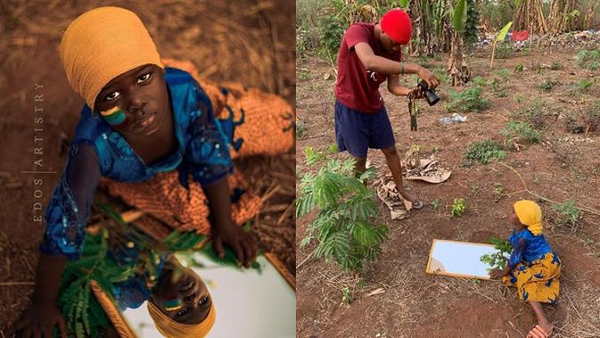 6 Behind The Scene Pemotretan Anak di Afrika Ini Bikin Takjub (sumber: Instagram/edos_artistry)