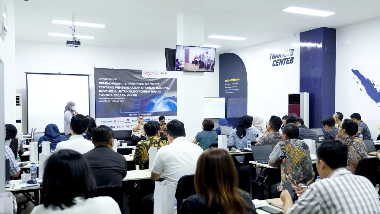 Perkumpulan Perusahaan Pendingin Refrigerasi Indonesia (Perprindo) meggelar workshop terkait Peraturan Menteri Perindustrian (Permenperin) 7/2025 tentang Standar Nasional Indonesia (SNI) untuk produk elektronik