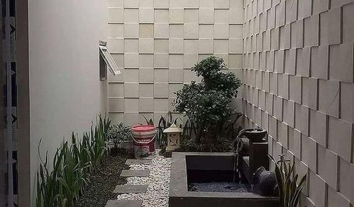 6. Tembok Taman Minimalis Motif 3D