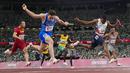 Italia tampil di final estafet 4x100 meter melawan Jamaika, Britania Raya, Jepang, China, Kanada, Jerman, dan Ghana.   (Foto: AP/David J. Phillip)