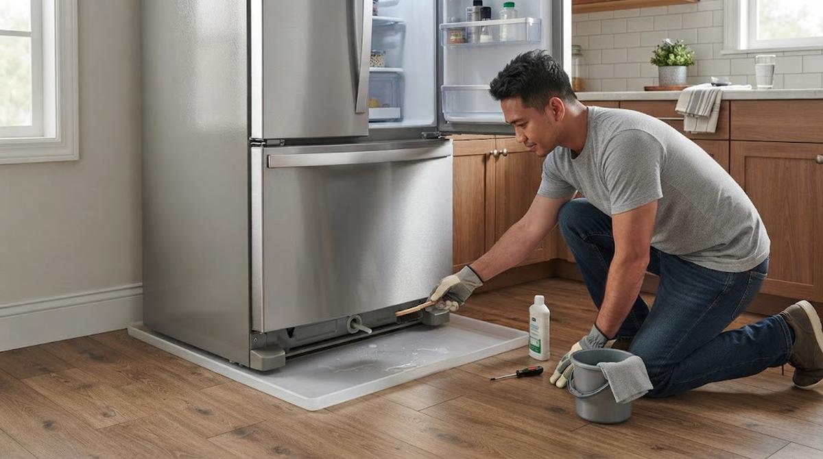 Cara Mencegah Air dari Kulkas Menetes ke Lantai Dapur/AI Generated