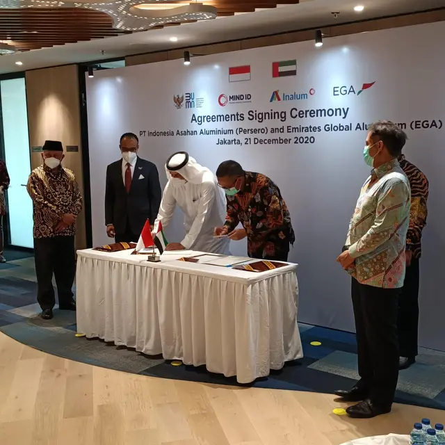 Inalum Teken Kontrak dengan Salah Satu Perusahaan Produsen Aluminium Terbesar Dunia asal UEA
