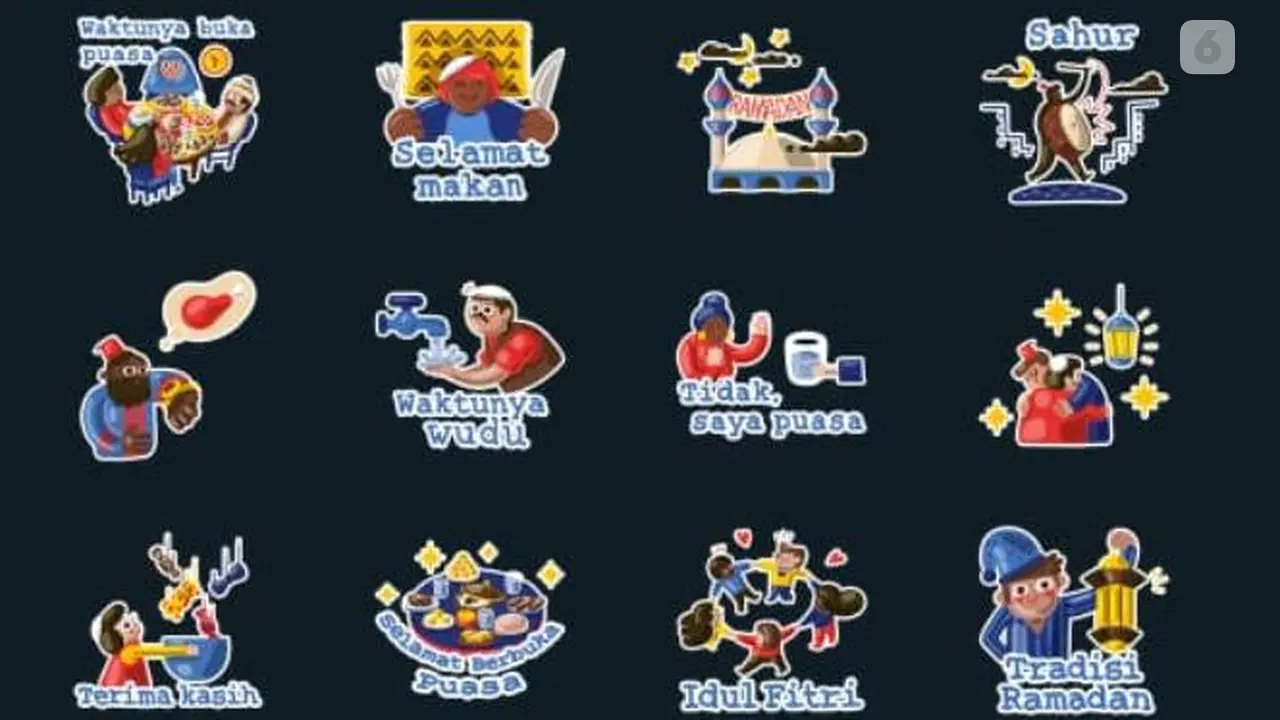 Stiker WhatsApp bertema Ramadhan. Dok: Iskandar/Liputan6.com