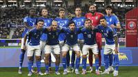Starting XI&nbsp;Timnas Italia melawan Timnas Estonia di matchday 5 Grup I Kualifikasi Piala Dunia 2026 zona Eropa di Gewiss Stadium, Sabtu (06/09/2025).&nbsp;(Massimo Paolone/LaPresse via AP)