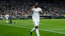 Los Blancos sempat unggul terlebih dahulu melalui gol Vinicius Jr pada menit ke-17. (AP Photo/Jose Breton)