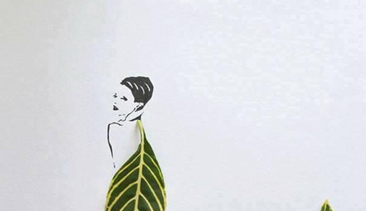 Unik Epik Sketsa Desain Baju Ini Dibuat Dari Daun Fashion