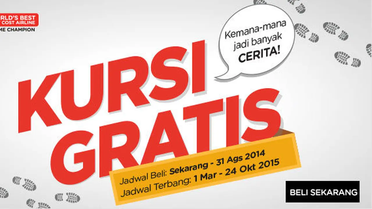AirAsia Promo Kursi Gratis Lagi ke Semua Destinasi Asik