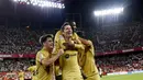 Barcelona mengamuk saat bertandang ke markas Sevilla pada pekan keempat La Liga 2022/2023, Minggu (4/9/2022). (AP/Jose Breton)