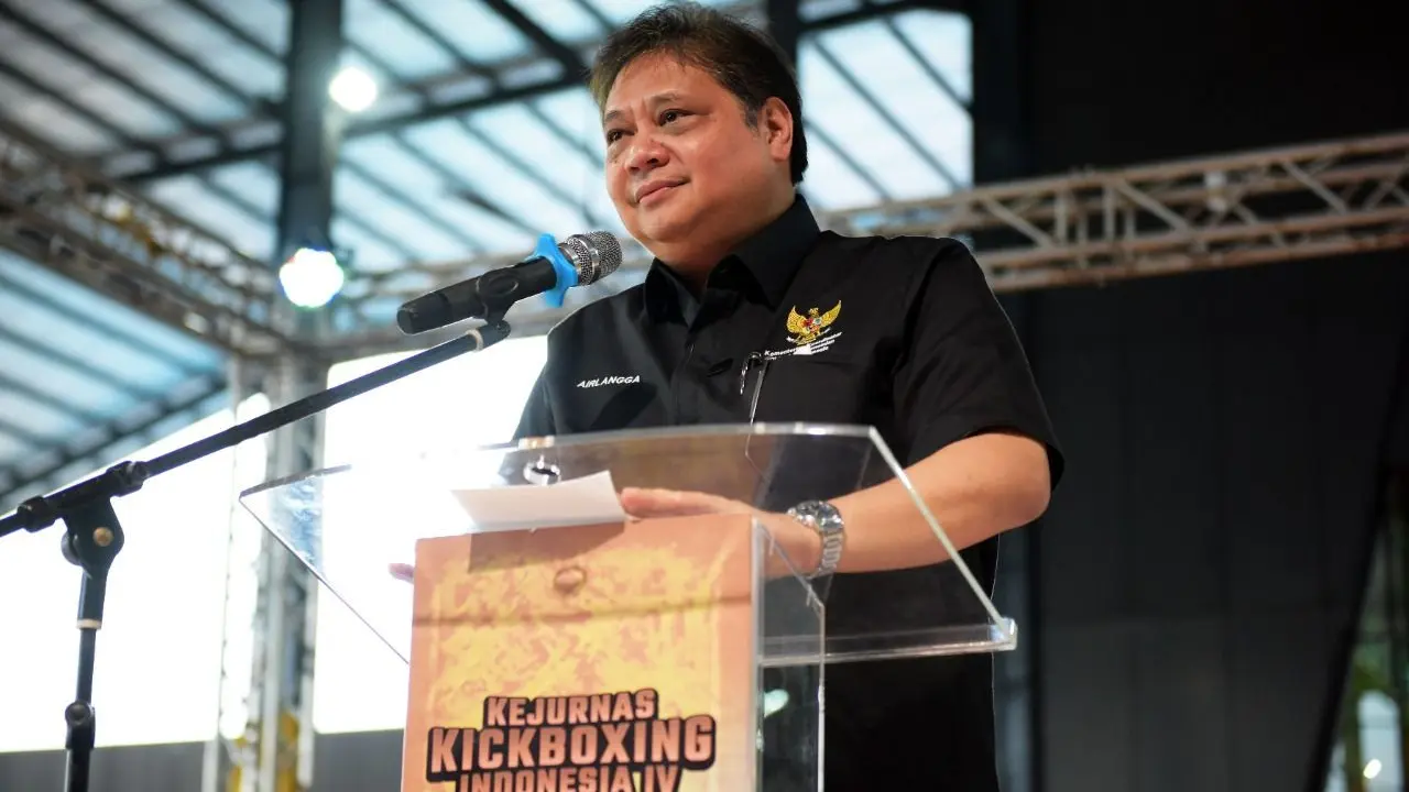 Menteri Koordinator Bidang Perekonomian Airlangga Hartarto membuka Kejurnas Kickboxing Indonesia IV tahun 2022 di Batam, Jumat (07/10/2022). (Dok Kemenko Perekonomian)