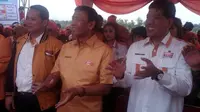 Ketum Partai Hanura Wiranto berkampanye di Lapangan Coco Garden, Klapanunggal, Kabupaten Bogor, Jabar. (Liputan6.com/Bima Firmansyah)