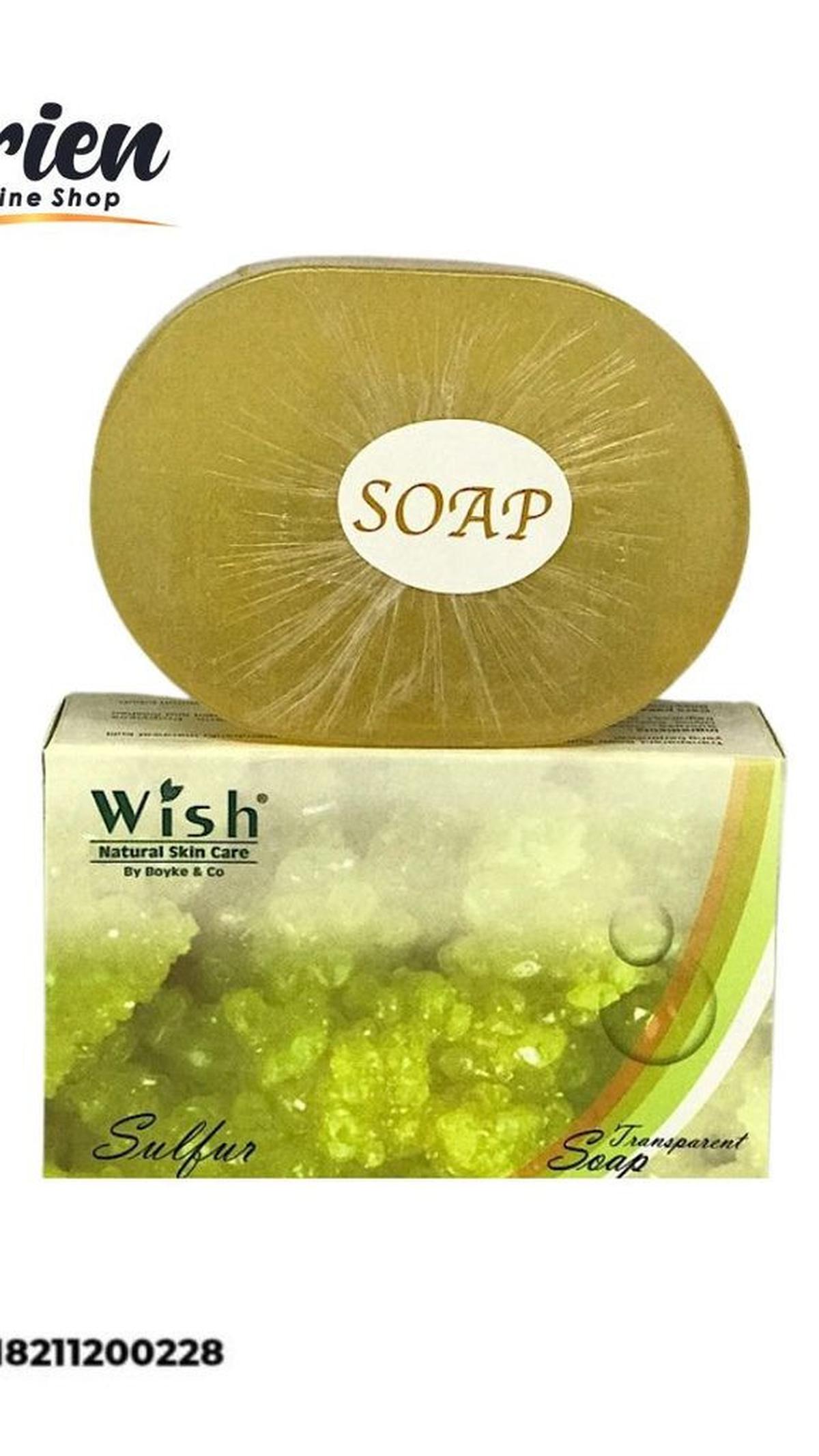 <b>Sulfur Transparent Soap Wish Natural Skincare&nbsp;</b><br>