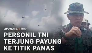 Personel TNI Terjun Payung ke Titik Panas