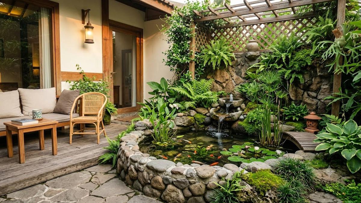 7 Trik Membuat Kolam Mini untuk Ikan Hias di Sudut Rumah agar Terlihat Estetik dan Menenangkan