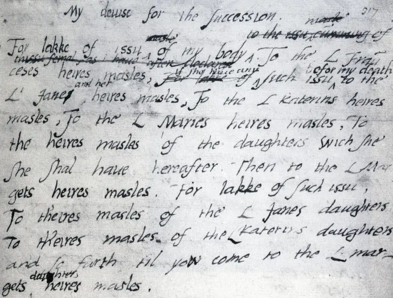 Surat Raja Edward VI yang memberikan takhta pada Lady Jane Grey (Wikipedia/Public Domain)