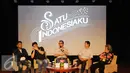 Suasana konferensi pers peluncuran CD kolaborasi Artis Indonesia di Jakarta, Selasa (20/12). CD kolaborasi tersebut sebagai kontribusi positif untuk merawat kebhinekaan Indonesia.(Liputan6.com/Gempur M Surya)