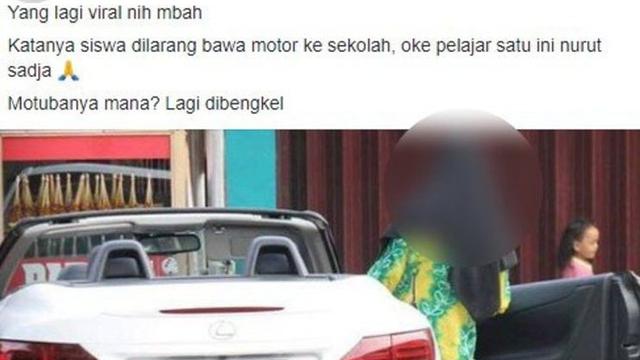 Siswi di Kalimantan Ini Malah Bawa Mobil Mewah Lexus ke Sekolah (Ist)
