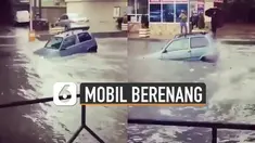 Biasanya jika jalanan terkena banjir. Kendaraan lebih memilih untuk tidak melewati jalanan itu atau mencari alternatif lain. Namun berbeda dengan mobil yang satu ini.