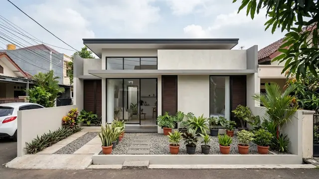 Rumah 2 Kamar dengan Taman Kering di Depan