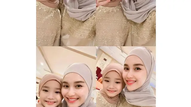 Ayu Ting Ting dan anak tampil berhijab