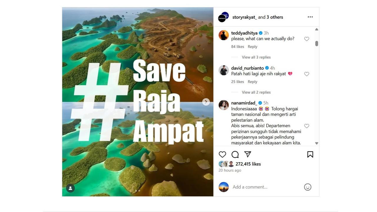 Potret Raja Ampat Rusak Akibat Penambangan Nikel, Deretan Artis Ini Sampai Meluapkan Kekecewaannya