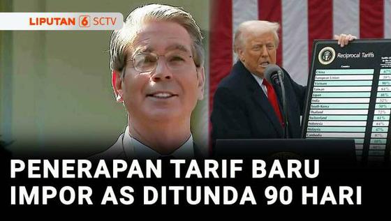 VIDEO: Trump Akhirnya Umumkan Tunda Tarif Impor AS yang Baru Selama 90 Hari