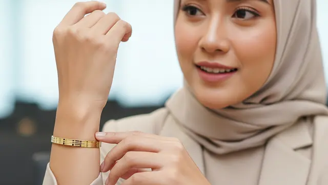 Model Gelang Emas Pipih Ringan untuk Kegiatan PKK