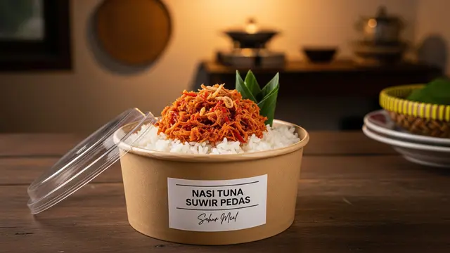 Ide Jualan Menu Sahur Modal Rp100 Ribuan Nasi Tuna Suwir Pedas