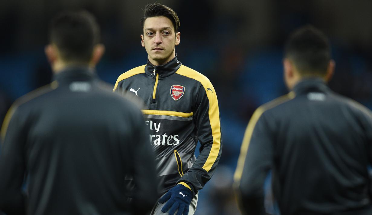 Mesut Ozil menempati urutan kedua pemain termahal di Arsenal. Ozil didatangkan dari Real Madrid pada 2 September 2013 dengan total nilai transfer sebesar 47 juta pounds. (AFP/Oli Scarff)