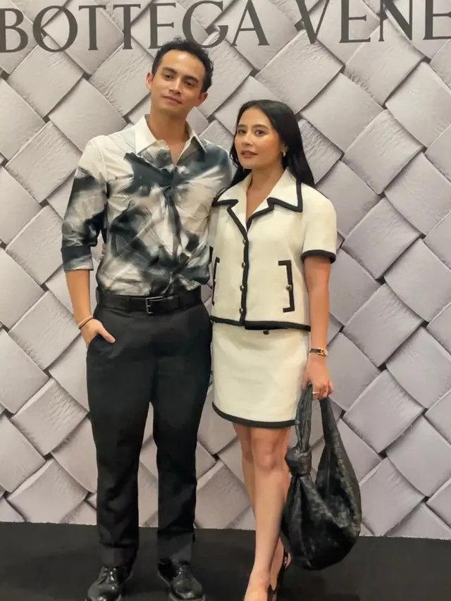 Gaya Couple Prilly Latuconsina dan Omara Esteghlal di Re-Opening Bottega Veneta, Serasi dalam Nuansa Monokrom Elegan