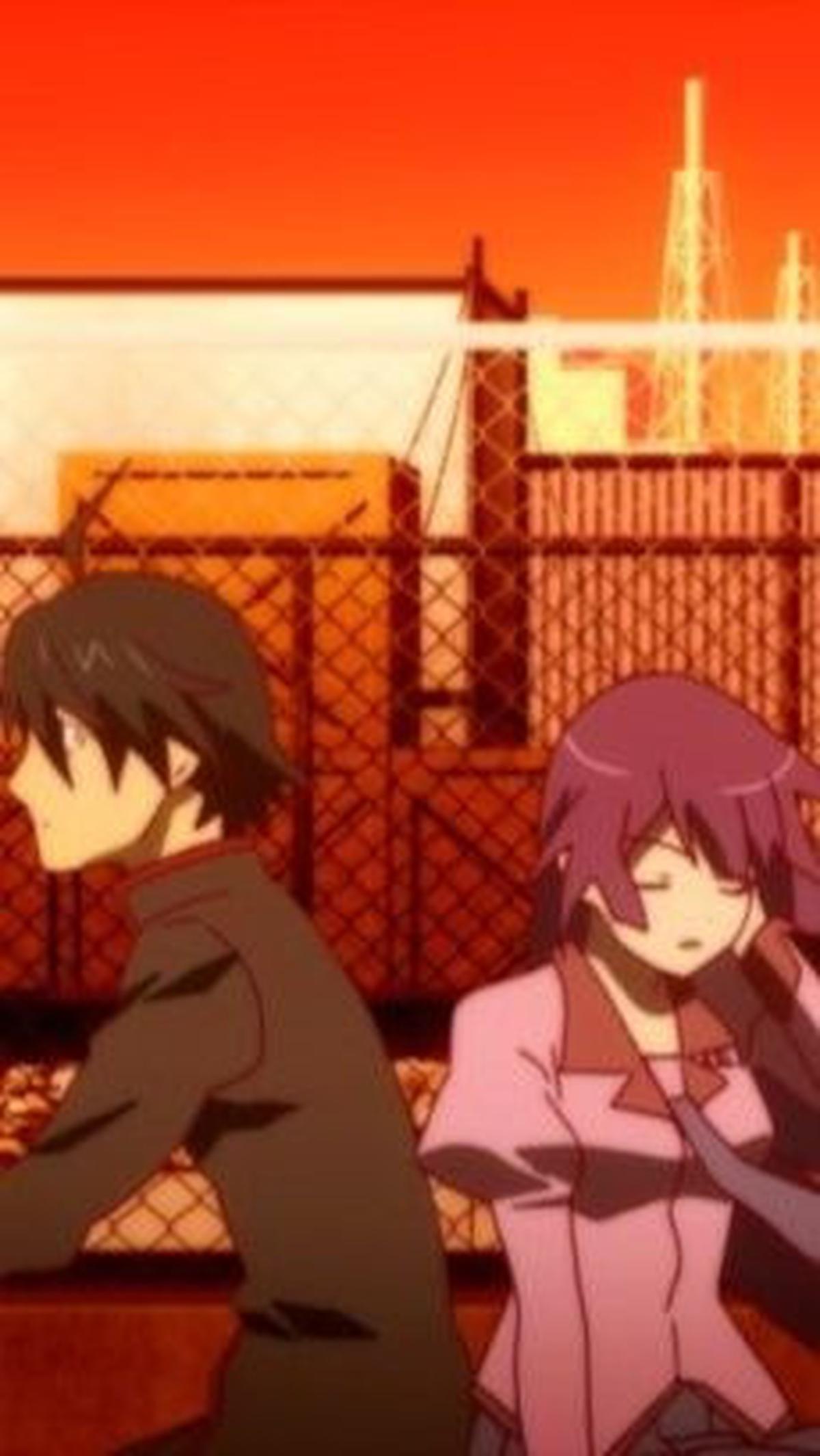 Hitagi Senjougahara dan Koyomi Araragi (Bakemonogatari)