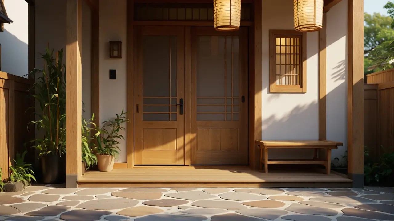 Desain Teras Rumah Kecil dengan Konsep Minimalis Jepang