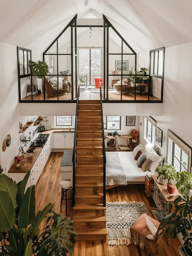 Tata Interior Rumah dengan Mezzanine yang Terlihat Indah Meski Memiliki Ruang Sempit (Foto: Facebook Tinyhousebest)