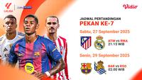 Jadwal LaLiga pekan ke-7 siaran langsung eksklusif di Vidio. (dok. vidio.com)