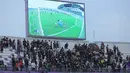 Tayangan ulang gol pemain Persita, Andrejic Aleksa saat mencetak gol ke gawang Borneo dalam laga BRI Super League 2025/2026 di Indomilk Arena, Tangerang, Banten, Jumat (09/01/2026). (Bola.com/Bagaskara Lazuardi)