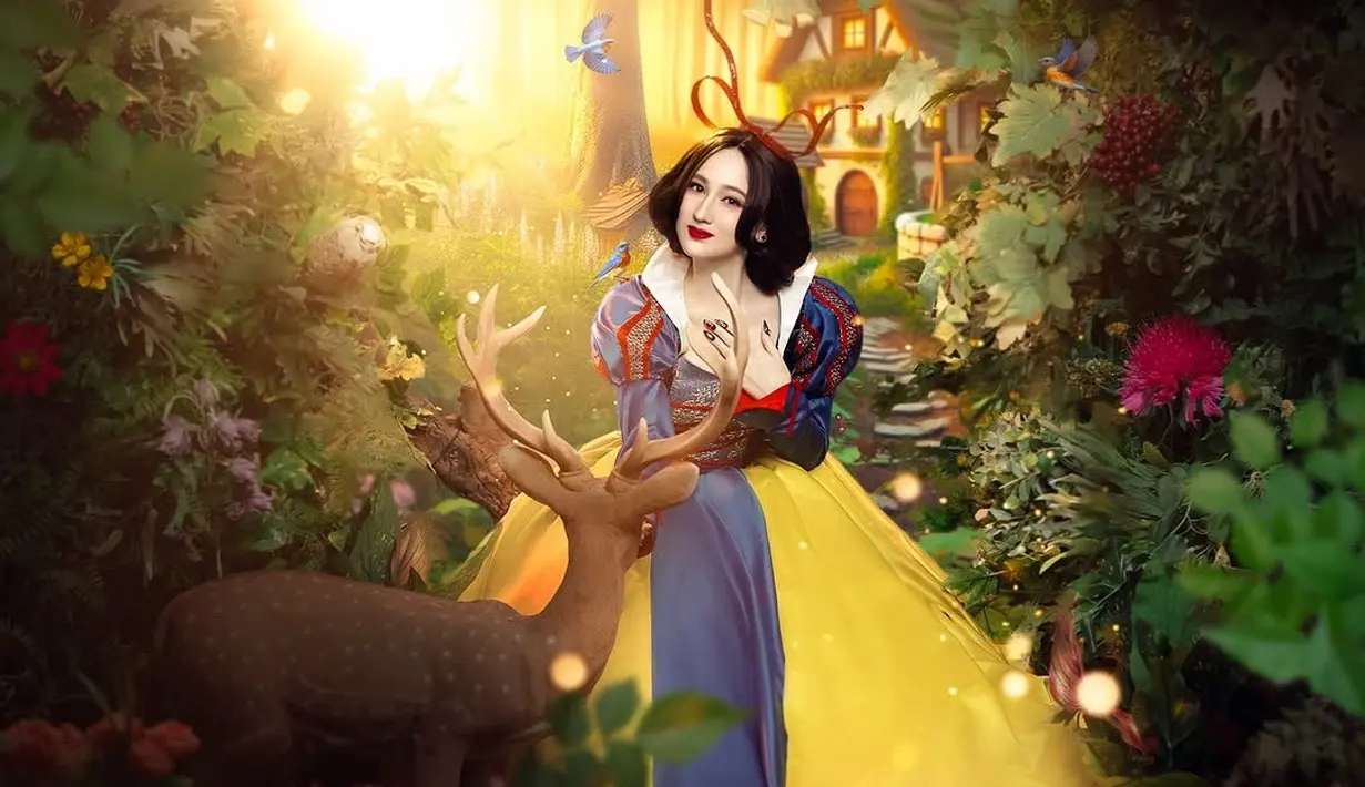 Laura Moane terlihat mengenakan gaun biru tua dengan aksen merah menyala di bagian lengan dan pita rambut yang menjadi ciri khas Snow White. Jalani pemotretan tema Snow White, mantan kekasih Al Ghazali ini sangat cocok memerankan karakter Disney Princess di dunia nyata. Tak sedikit pula penggemar Laura yang berharap suatu hari ia bisa tampil dalam proyek live-action Disney. (Liputan6.com/IG/@fdphotography90)