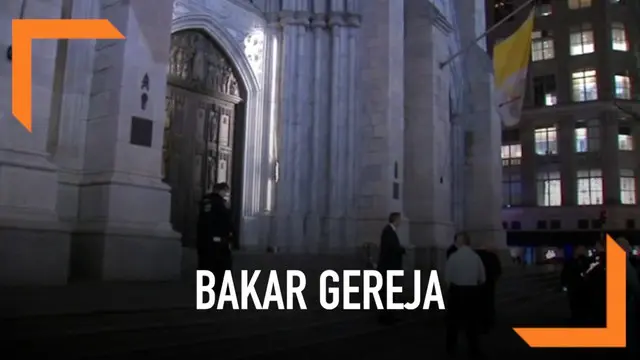 Seorang pria ditangkap karena diduga akan melakukan pembakaran pada Gereja Katedral, New York. Saat diringkus, ia membawa bensin, cairan berbahaya, dan pemantik api.