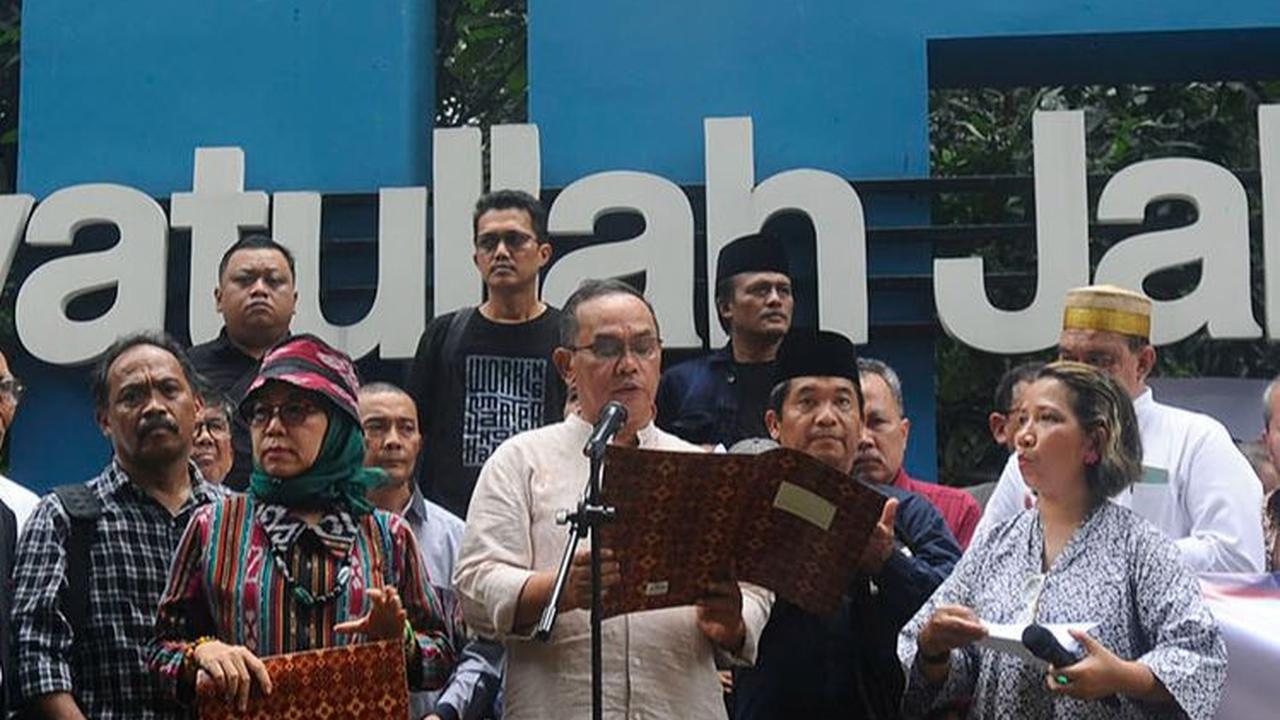 FOTO: Bacakan 'Seruan Ciputat', Sivitas Akedemika UIN Jakarta Desak Presiden Netral dan KPU Profesional di Pemilu 2024