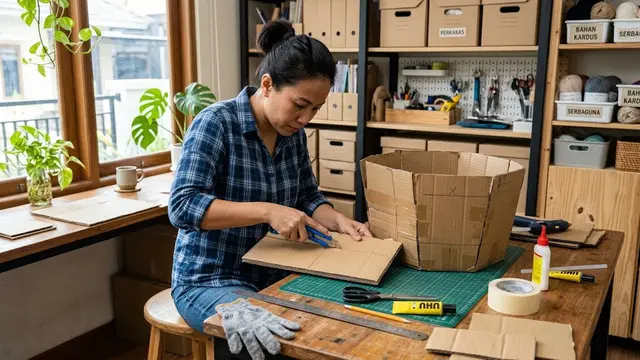 DIY Keranjang Laundry dari Kardus/AI Generated